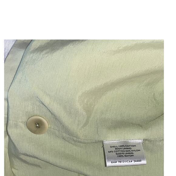 EILEEN FISHER Cotton Twill Coat in a Soft Green - Size M - Unique Duster Coat - Picture 8 of 11